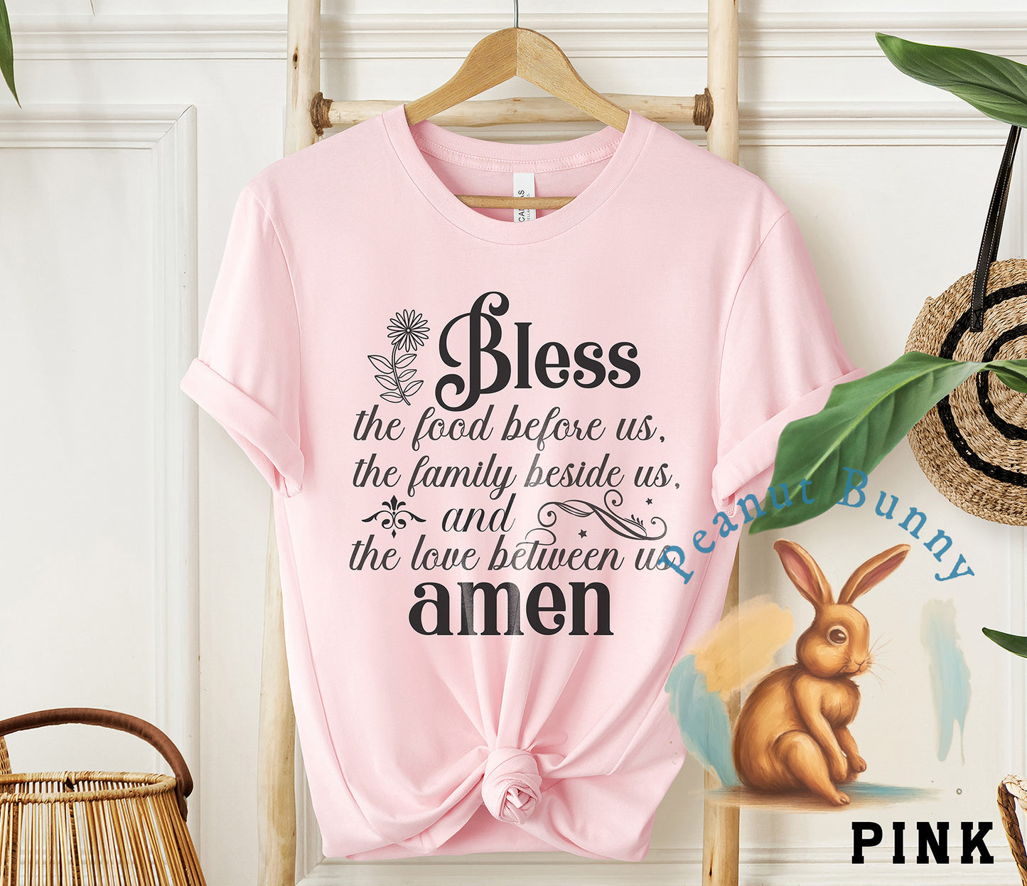 Bless the food before us,the family beside us,and the love between us amen-01 Christian Tshirt 246