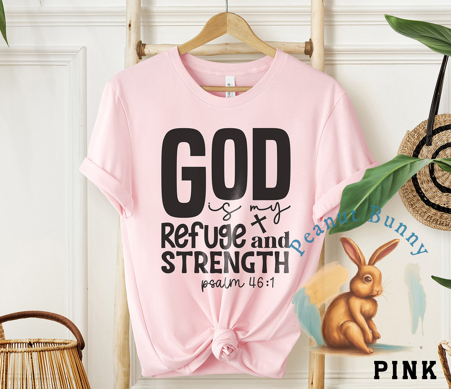 God is my refuge and strength psalm 46 1-01 Christian Tshirt 319
