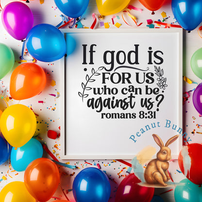 If god is for us who can be against us romans 8 31-01a Christian Tshirt 377