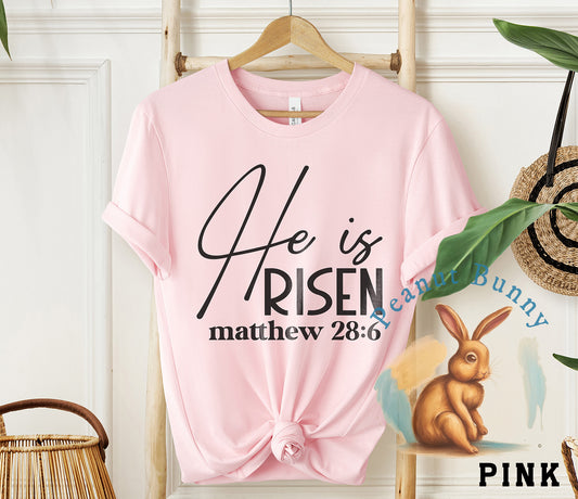 He is risen matthew 28 6-01 Christian Tshirt 334