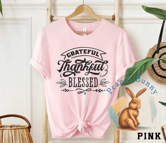 Grateful Thankful Blessed Christian Tshirt 325