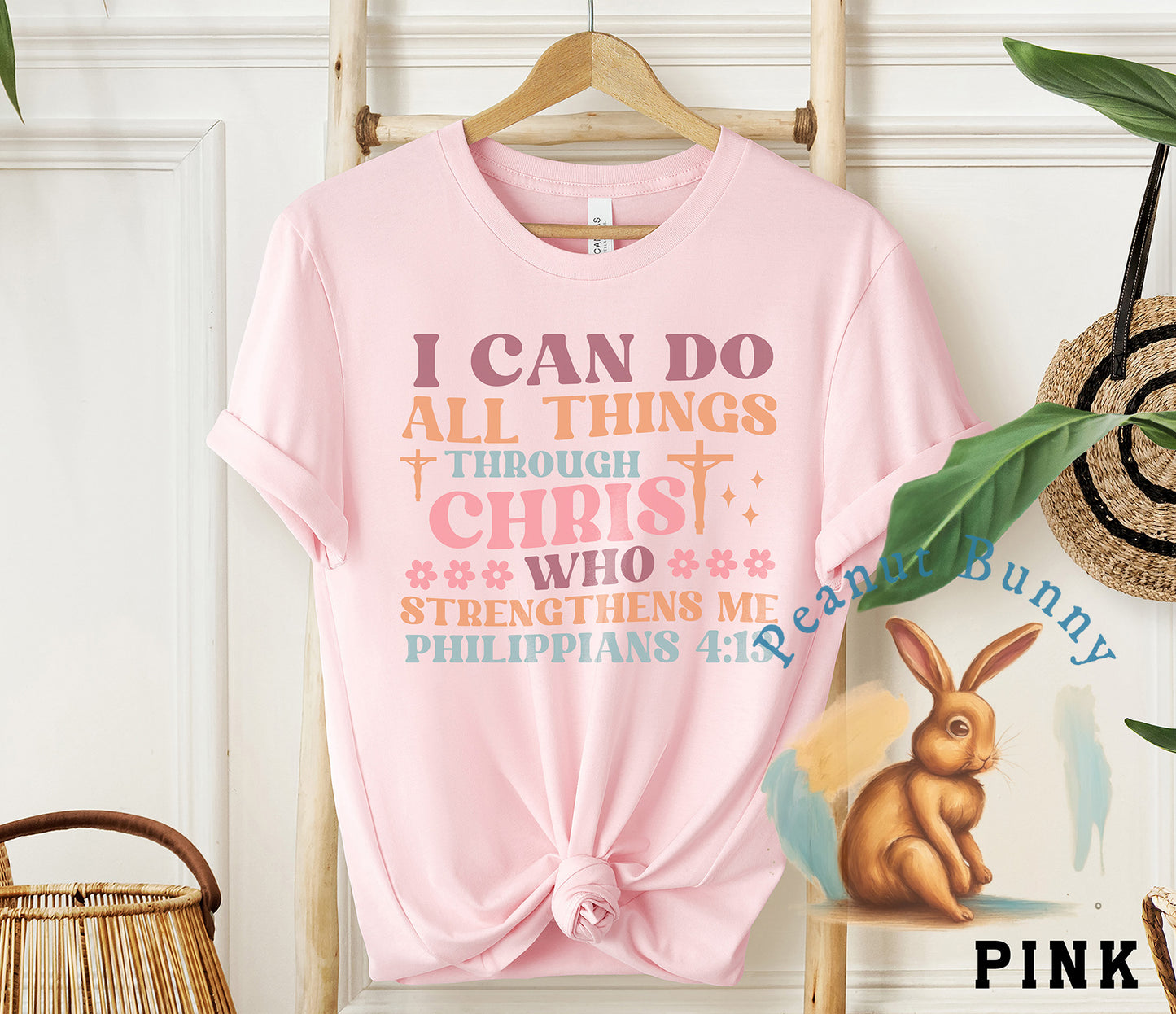 I can do all things through christ who strengthens me philippians 4 13-01 Christian Tshirt 363