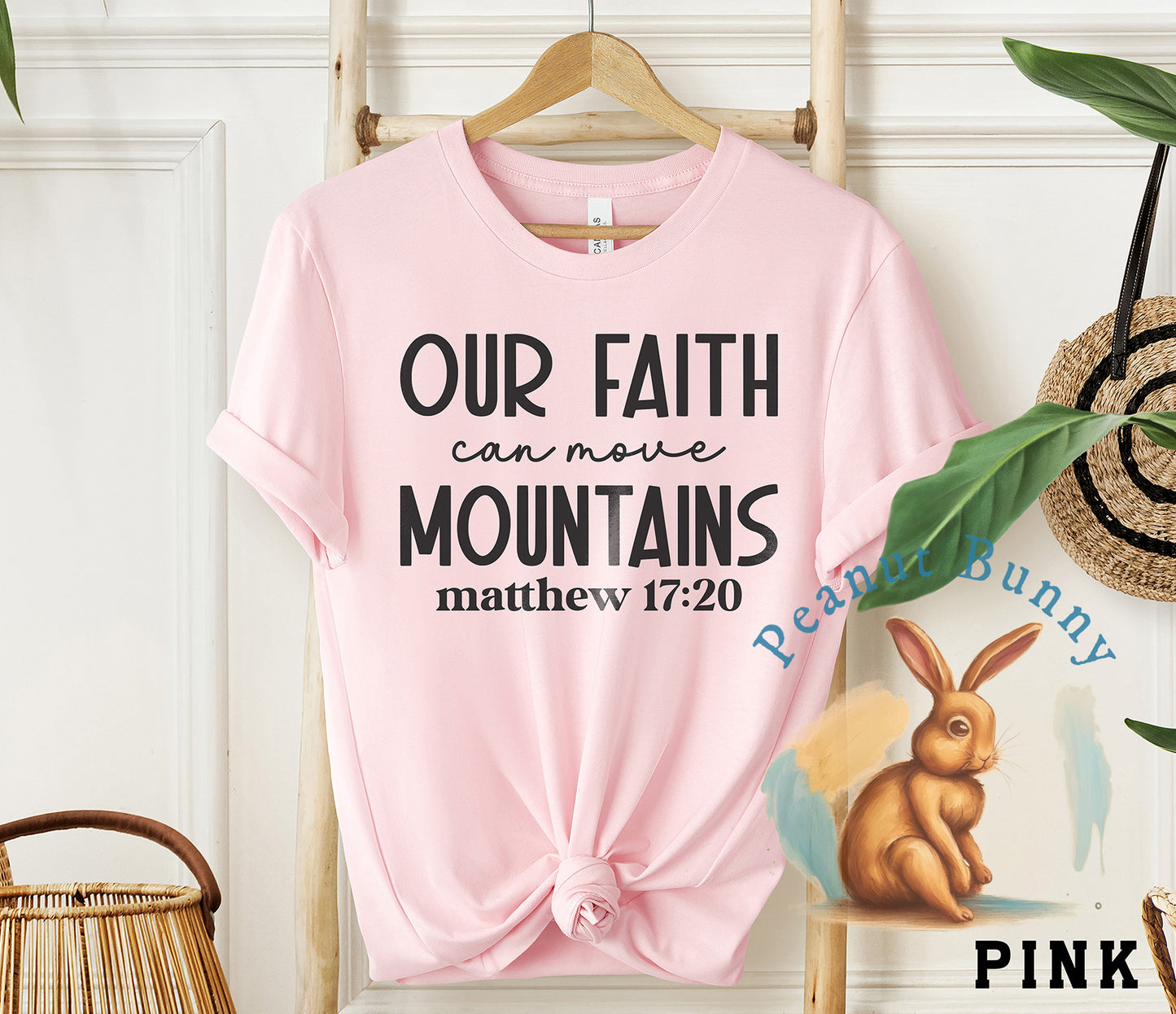 Our faith can move mountains matthew 17 20-01 Christian Tshirt 473