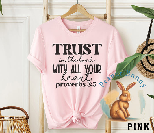 Trust in the lord with all your heart proverbs 3 5-01 Christian Tshirt 585