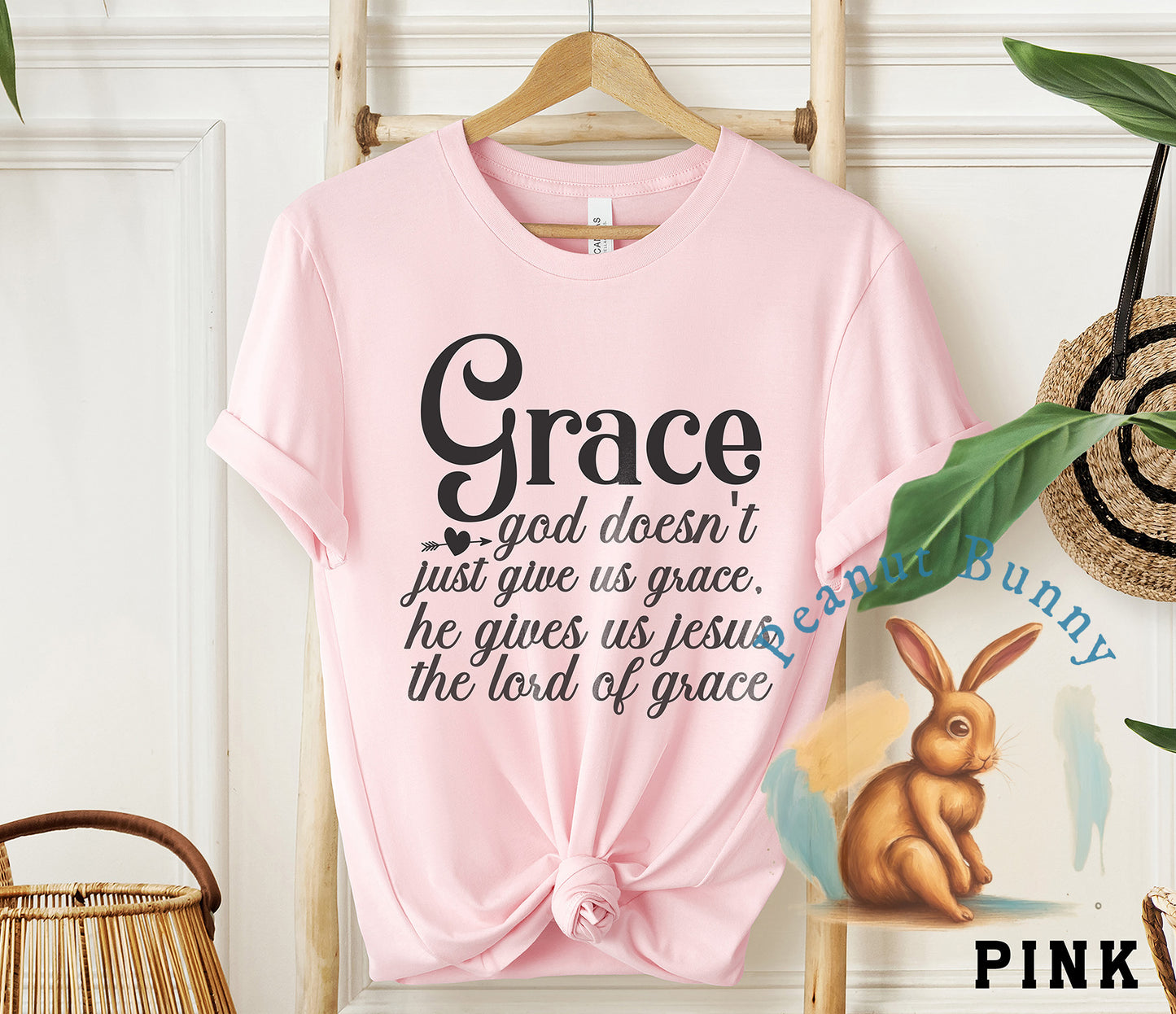 Grace god doesn't just give us grace,he gives us jesus the lord of grace-01 Christian Tshirt 323