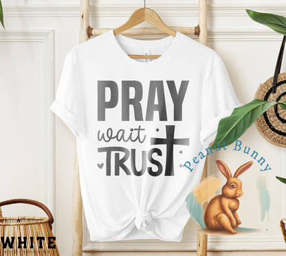 Pray wait trust-01a Christian Tshirt 513