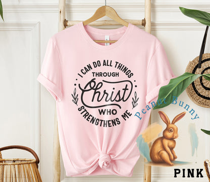 I can do all things though christ who strengthens me phil 4 13-01 Christian Tshirt 361