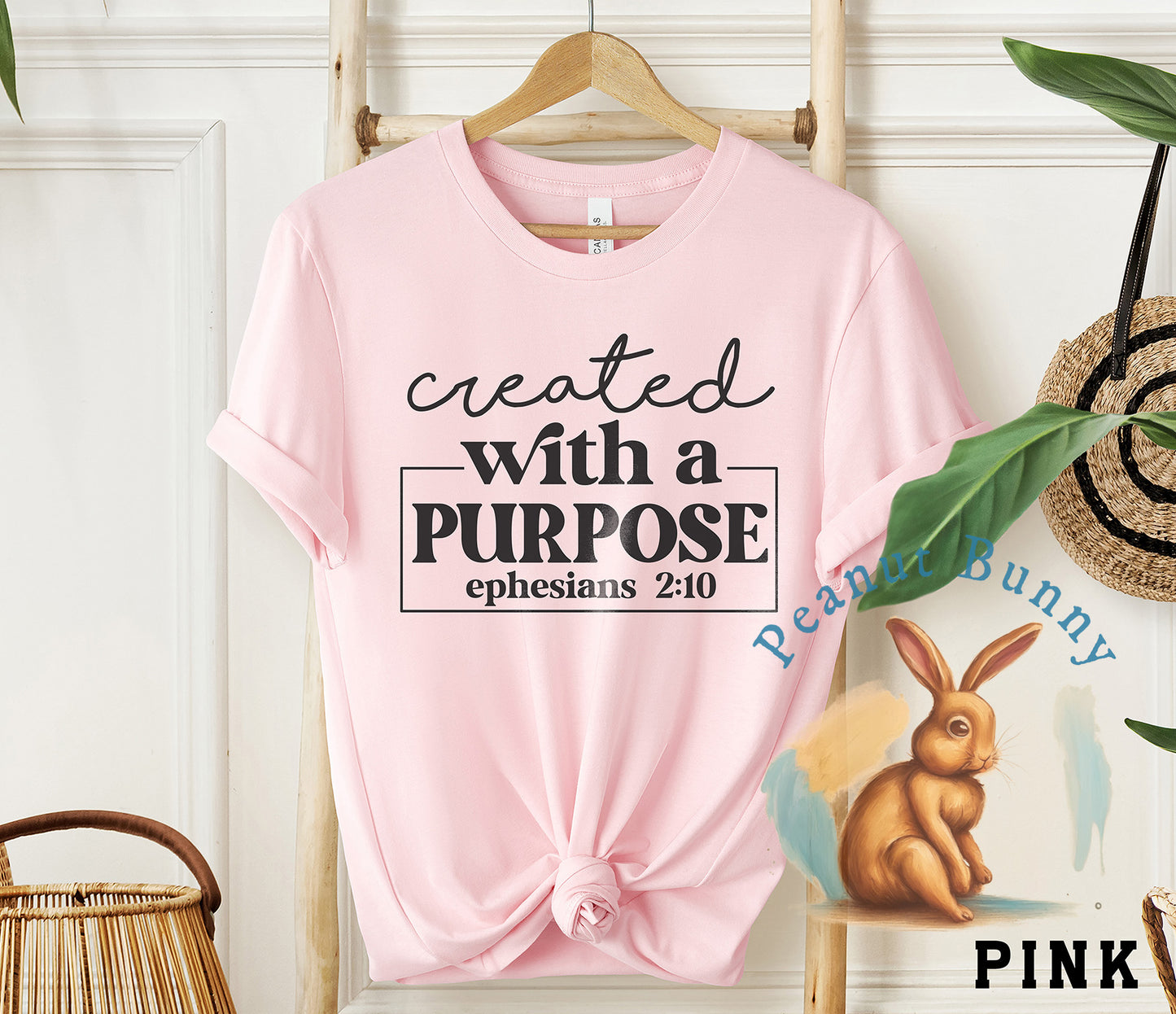 Created with a purpose ephesians  2 10-01 Christian Tshirt 266