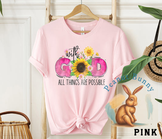 Rms0305- 1 With God All Things Are Possible Christian Tshirt 534