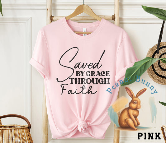 Saved by grace through faith 1-01 Christian Tshirt 550