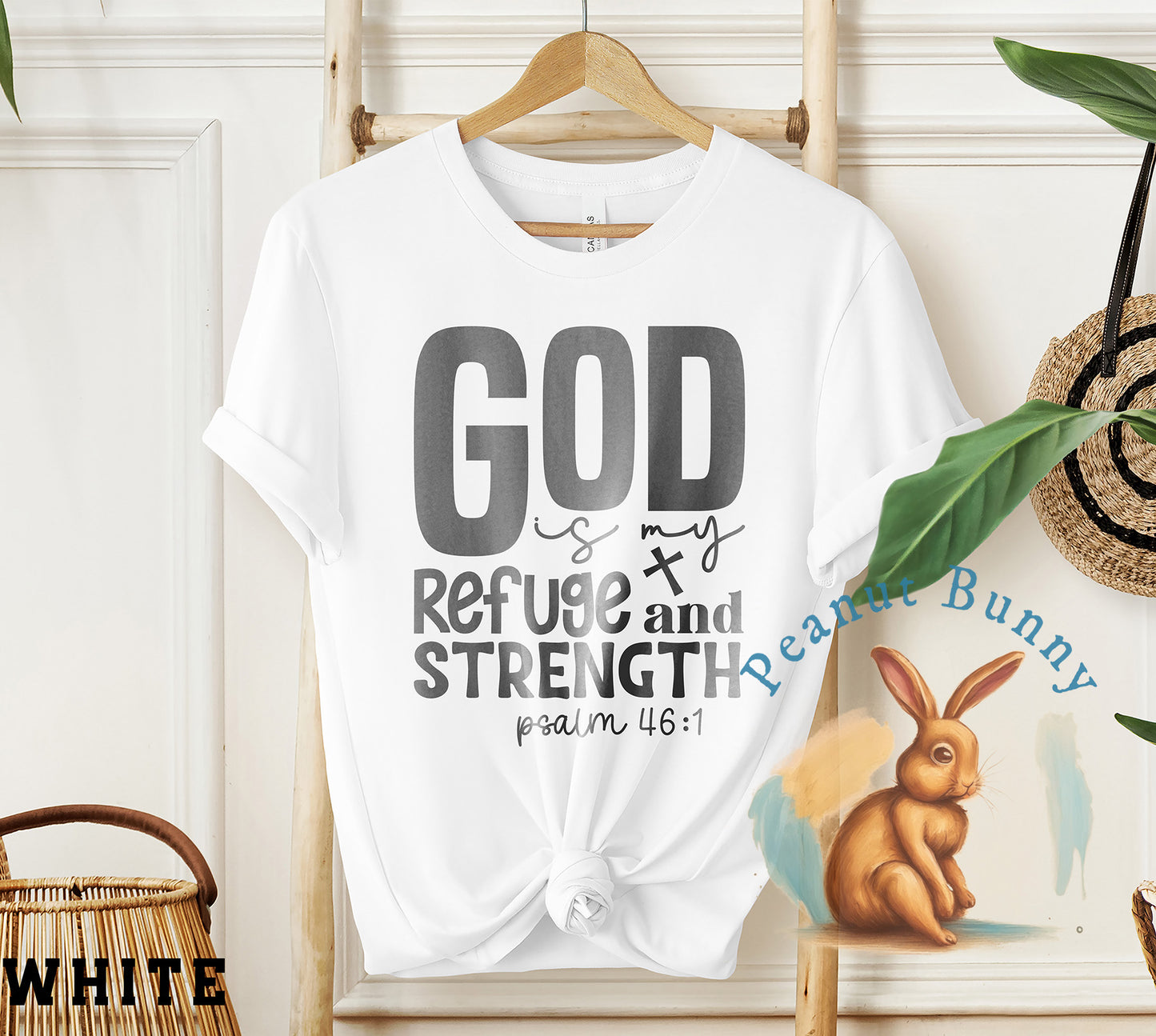 God is my refuge and strength psalm 46 1-01 Christian Tshirt 319