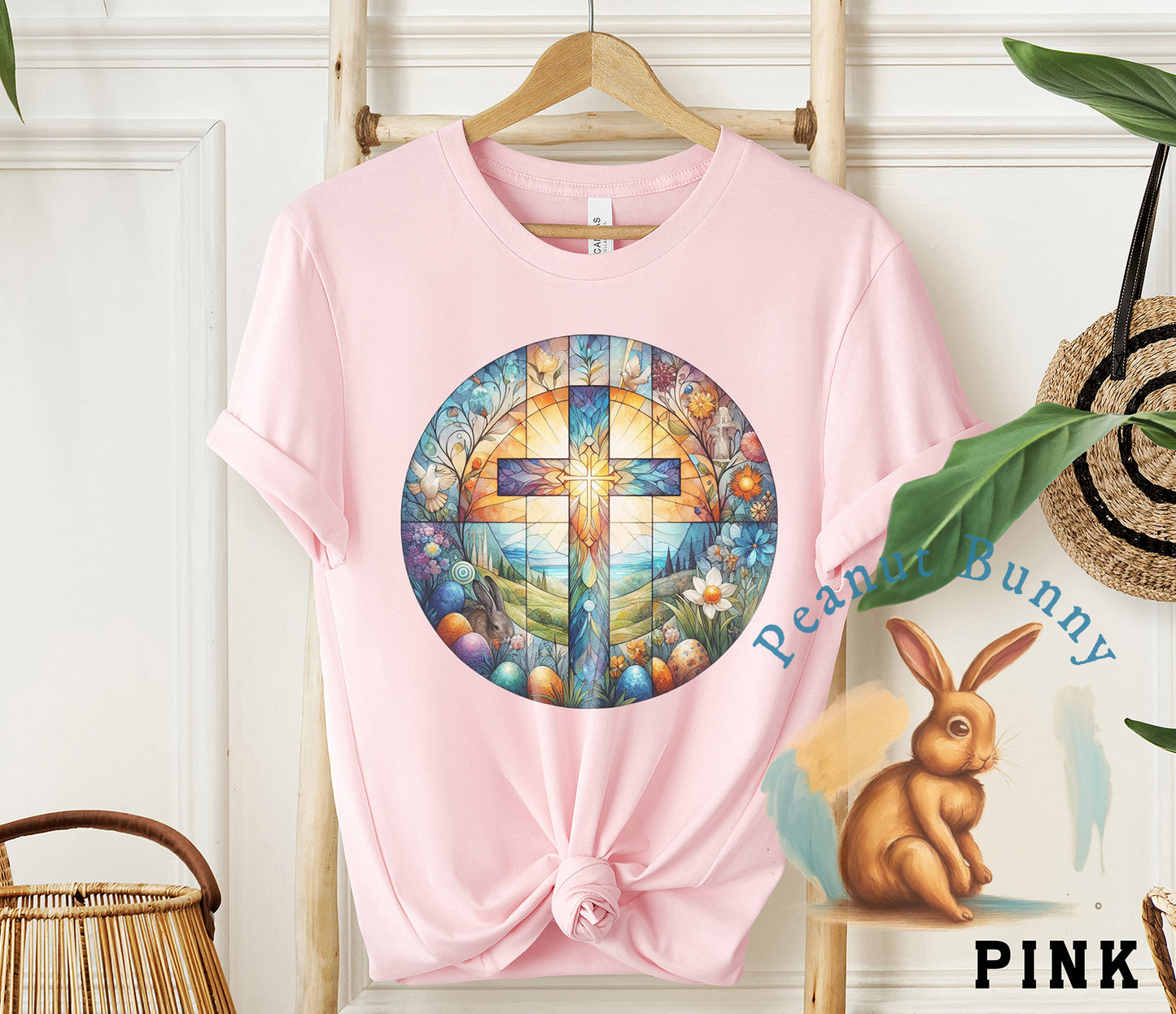 Stained Glass Cross 10 Christian Tshirt 30