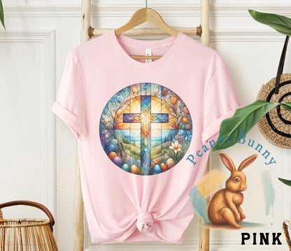 Stained Glass Cross 10 Christian Tshirt 30