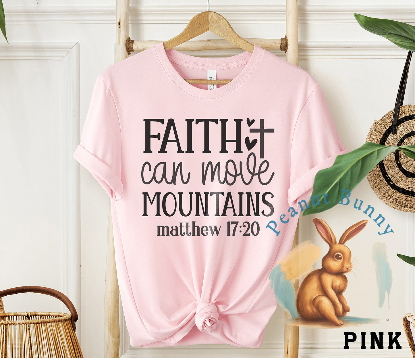 Faith can move mountains matthew 17 20-01 Christian Tshirt 278