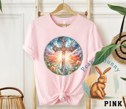 Stained Glass Cross 12 Christian Tshirt 32