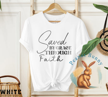 Saved by grace through faith 1-01 Christian Tshirt 550